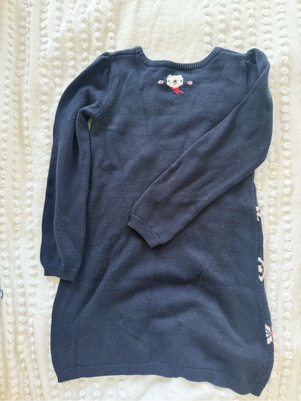 Gymboree Navy Knit Girls' Holiday Pajama Nightgown with Snowflake and Owl Motif